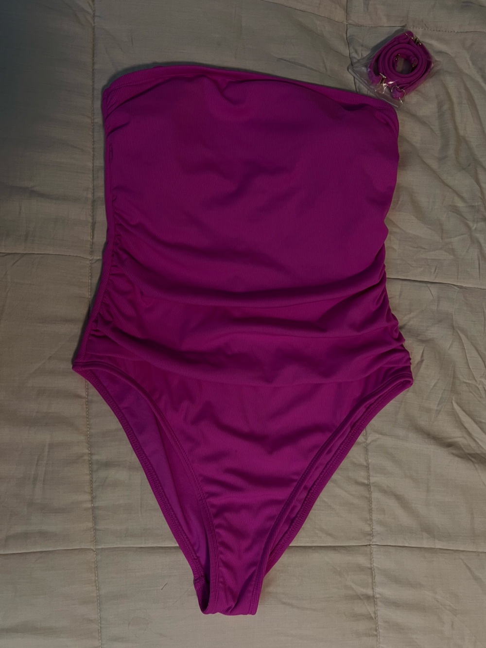 Women’s Magenta One-Piece Swimsuit with Detachable Strap